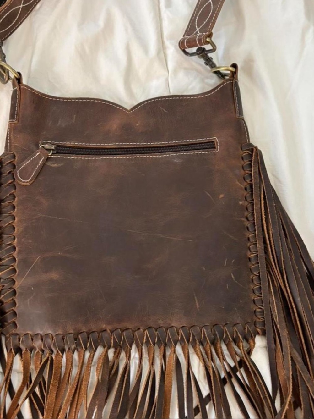 Artisan hand crafted Fringed Leather Horse Crossbody conceal carry RTL $295 NWOT - Picture 4 of 7